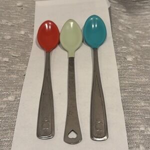 80 the First Years Stainless‎ Steel Baby Spoons Rubber Tip X2 & 1 Munchkin Spoon